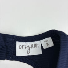 Load image into Gallery viewer, Girls Origami, navy &amp; white stripe party dress, EUC, size 8, L: 70cm