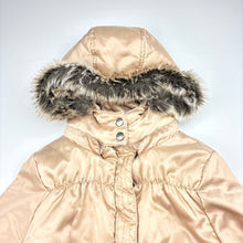 Load image into Gallery viewer, Girls Gumboots, bronze lightweight puffer jacket / coat, catches left sleeve, FUC, size 6-7,  