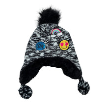 Load image into Gallery viewer, Girls embroidered, knitted winter hat / beanie, EUC, size 5-8,  