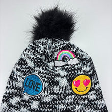 Load image into Gallery viewer, Girls embroidered, knitted winter hat / beanie, EUC, size 5-8,  