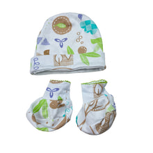 Load image into Gallery viewer, Unisex Bubba Blue, cotton hat / beanie + booties, EUC, size 0000,  