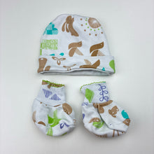 Load image into Gallery viewer, Unisex Bubba Blue, cotton hat / beanie + booties, EUC, size 0000,  