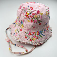 Load image into Gallery viewer, Girls Toshi, reversible pink/floral cotton bucket hat, FUC, size 3-5,  