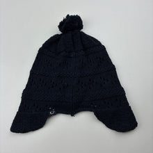 Load image into Gallery viewer, Unisex OUCH, navy knitted cotton hat / beanie, GUC, size 000-00,  