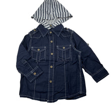 Load image into Gallery viewer, Boys Pumpkin Patch, long-sleeve shirt, detachable hood, roll tab sleeves, GUC, size 2,  