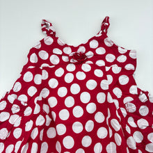 Load image into Gallery viewer, Girls Sprout, lined cotton party dress,red &amp; white spots, GUC, size 1, L: 42cm
