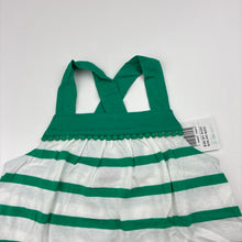 Load image into Gallery viewer, Girls Baby Gap, green and white striped tank with cross-over straps, NEW, size 3,  