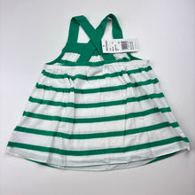 Load image into Gallery viewer, Girls Baby Gap, green and white striped tank with cross-over straps, NEW, size 3,  