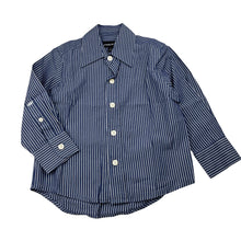 Load image into Gallery viewer, Boys Industrie, blue &amp; white striped long sleeve cotton shirt, EUC, size 2,  