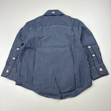 Load image into Gallery viewer, Boys Industrie, blue &amp; white striped long sleeve cotton shirt, EUC, size 2,  