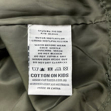 Load image into Gallery viewer, Boys Cotton On Kids, khaki jacket / coat, zip &amp; popper fastening, EUC, size 7,  