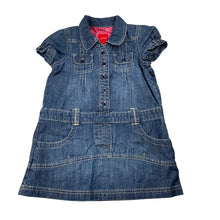 Load image into Gallery viewer, Girls Esprit, short sleeved denim dress, GUC, size 1-2, L: 48cm