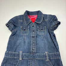 Load image into Gallery viewer, Girls Esprit, short sleeved denim dress, GUC, size 1-2, L: 48cm
