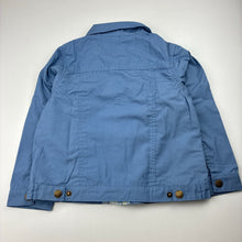 Load image into Gallery viewer, Unisex Baby Lamb, blue lightweight cotton jacket, popper fastening , GUC, size 6,  
