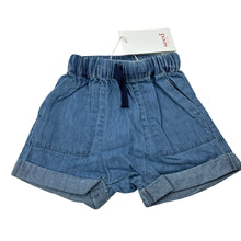 Load image into Gallery viewer, Girls Seed, chambray cotton shorts, elasticated, NEW, size 000,  