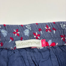 Load image into Gallery viewer, Girls Run Scotty Run, lined floral skirt, elasticated, FUC, size 0,  