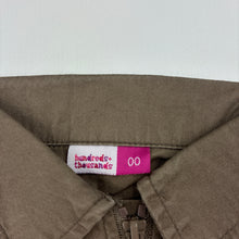 Load image into Gallery viewer, Girls hundreds + thousands, brown cotton shirt dress, GUC, size 00, L: 35cm