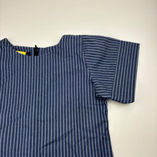 Load image into Gallery viewer, Girls Chalk n Cheese, blue &amp; white stripe,cotton,back zip dress, GUC, size 4, L: 56cm