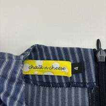 Load image into Gallery viewer, Girls Chalk n Cheese, blue &amp; white stripe,cotton,back zip dress, GUC, size 4, L: 56cm