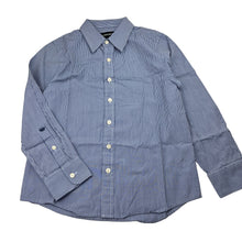 Load image into Gallery viewer, Boys Industrie, navy and white stripe cotton long sleeve shirt, EUC, size 7,  