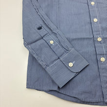 Load image into Gallery viewer, Boys Industrie, navy and white stripe cotton long sleeve shirt, EUC, size 7,  