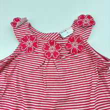 Load image into Gallery viewer, Girls Jack &amp; Milly, pink stripe summer dress, flowers, GUC, size 0, L: 35cm