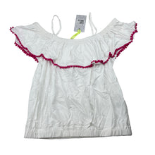 Load image into Gallery viewer, Girls Seed, white &amp; pink open-shoulder summer top, NEW, size 14,  