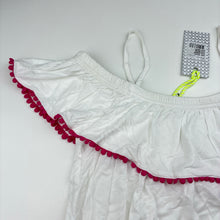 Load image into Gallery viewer, Girls Seed, white &amp; pink open-shoulder summer top, NEW, size 14,  