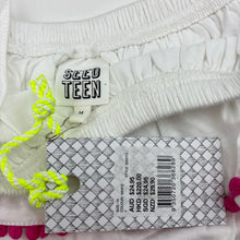 Load image into Gallery viewer, Girls Seed, white &amp; pink open-shoulder summer top, NEW, size 14,  