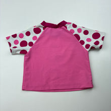 Load image into Gallery viewer, Girls Wave Zone, pink swim top / rashie, flamingo, FUC, size 000,  