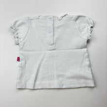 Load image into Gallery viewer, Girls Plum Precious, white cotton short sleeve tee / top, GUC, size 000,  