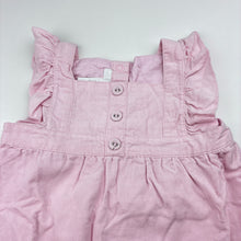 Load image into Gallery viewer, Girls H&amp;M, lined pink corduroy cotton dress, GUC, size 00, L: 39cm