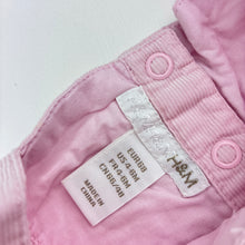 Load image into Gallery viewer, Girls H&amp;M, lined pink corduroy cotton dress, GUC, size 00, L: 39cm