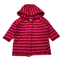Load image into Gallery viewer, Girls Bonds, red &amp; pink stripe long sleeve hooded top, GUC, size 000,  