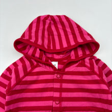 Load image into Gallery viewer, Girls Bonds, red &amp; pink stripe long sleeve hooded top, GUC, size 000,  
