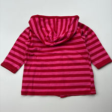 Load image into Gallery viewer, Girls Bonds, red &amp; pink stripe long sleeve hooded top, GUC, size 000,  