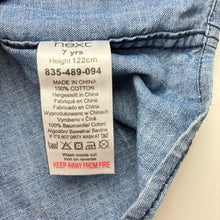 Load image into Gallery viewer, Boys Next, chambray cotton short sleeve shirt, GUC, size 7,  