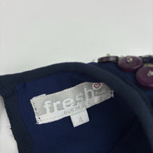 Load image into Gallery viewer, Girls Fresh Baked, lined navy party dress, sequins &amp; beads, GUC, size 4, L: 60cm