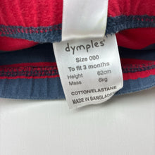 Load image into Gallery viewer, Boys Dymples, striped leggings / bottoms, elasticated, GUC, size 000,  