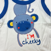 Load image into Gallery viewer, Boys Tiny Little Wonders, cotton tank top, cheeky monkey, EUC, size 000,  