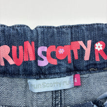 Load image into Gallery viewer, Girls Run Scotty Run, lightweight denim skirt, adjustable, L: 25cm, GUC, size 4,  