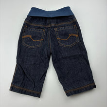 Load image into Gallery viewer, Boys Esprit, cotton lined denim jeans, elasticated, EUC, size 6 months,  