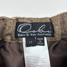 Load image into Gallery viewer, Girls Oobi, brown tweed pants, adjustable, side zip, Inside leg: 28.5cm, EUC, size 1,  