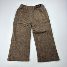 Load image into Gallery viewer, Girls Oobi, brown tweed pants, adjustable, side zip, Inside leg: 28.5cm, EUC, size 1,  