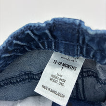 Load image into Gallery viewer, Girls Tiny Little Wonders, blue stretch denim jeans, elasticated, GUC, size 1,  