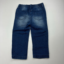 Load image into Gallery viewer, Girls Tiny Little Wonders, blue stretch denim jeans, elasticated, GUC, size 1,  