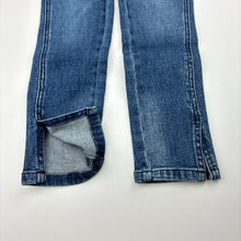 Load image into Gallery viewer, Girls Witchery, blue stretch straight leg, cropped jeans, adjustable, Inside leg: 45cm, NEW, size 7,  