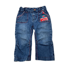 Load image into Gallery viewer, Girls Mother Care, blue denim jeans, adjustable, GUC, size 0,  