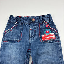 Load image into Gallery viewer, Girls Mother Care, blue denim jeans, adjustable, GUC, size 0,  