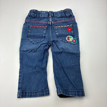 Load image into Gallery viewer, Girls Mother Care, blue denim jeans, adjustable, GUC, size 0,  